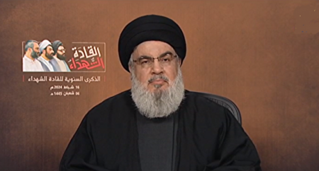 فیلم/ هشدار دبیر کل حزب الله: در تیررس ما هستید