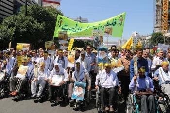 حضور جانبازان مشهدی در راهپیمایی روز قدس/تصاویر
