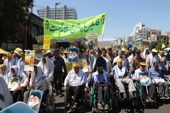 حضور جانبازان مشهدی در راهپیمایی روز قدس/تصاویر
