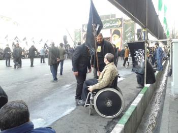 حضور جانبازان در تجمع عزاداران فاطمی میدان هفت تیر/تصاویر