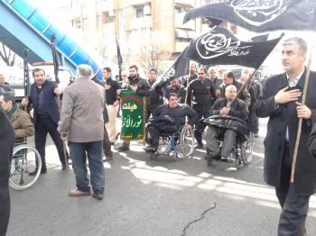 حضور جانبازان در تجمع عزاداران فاطمی میدان هفت تیر/تصاویر