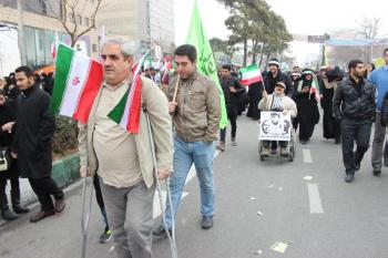 حضور کم نظیر جانبازان ویلچری در راهپیمایی 22 بهمن+تصاویر  