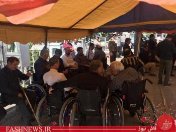 گزارش تصویری از حضور جمع کثیری از جانبازان در مراسم تدفین شهید سماواتی/تصاویر