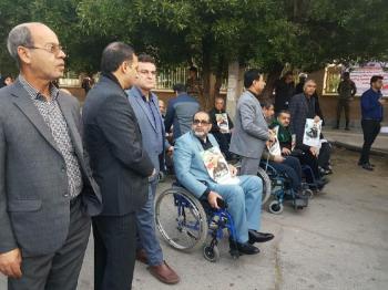 حضور جانبازان نخاعی خوزستان در مراسم تشییع شهید سلیمانی 