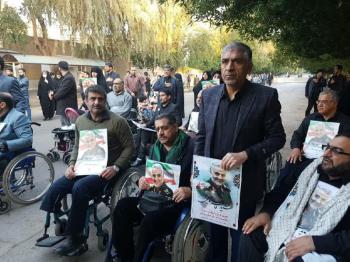 حضور جانبازان نخاعی خوزستان در مراسم تشییع شهید سلیمانی 