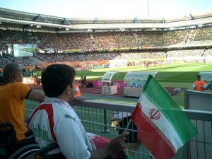 بازی فوتبال ایران و عراق و عدم توجه به جایگاه ویژه معلولین و جانبازان 