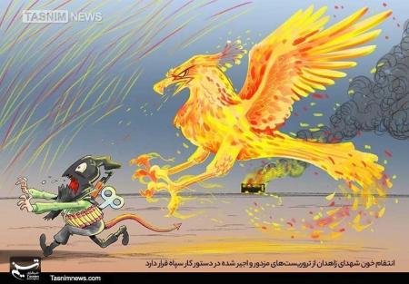 انتقام خون شهدای زاهدان از تروریست‌های مزدور /کاریکاتور