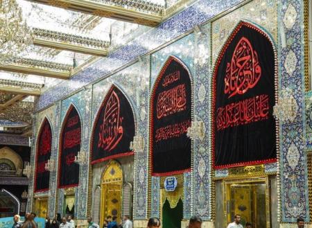 حرم امام حسین(ع) سیاهپوش شد/فیلم