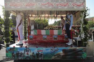 تشییع پیکر یک شهید گمنام در کوی سازمانی شهید نامجو