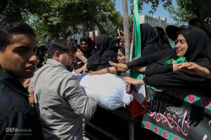 تشییع پیکر یک شهید گمنام در کوی سازمانی شهید نامجو