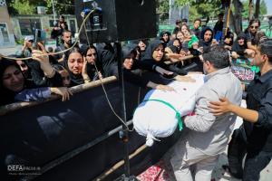 تشییع پیکر یک شهید گمنام در کوی سازمانی شهید نامجو