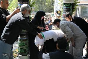 تشییع پیکر یک شهید گمنام در کوی سازمانی شهید نامجو