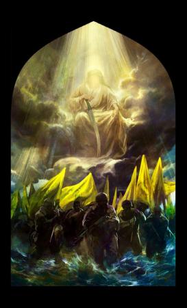 نقاشی روح الامین پس  از شهادت سید حسن نصرالله