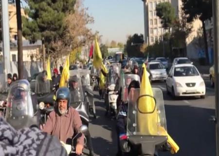 راهپیمایی و تجمع گروهی موتورسوار مقابل شورای عالی فضای مجازی 