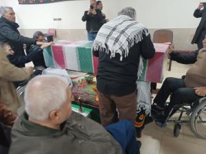 مراسم تشییع جانباز شهید تاجدولتی از آسایشگاه امام خمینی آغاز شد....