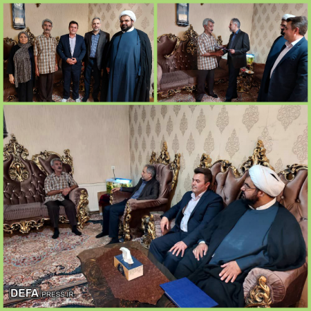 دیدار مسئولان دانشگاه آزاد و بنیاد شهید پردیس با جانباز «کرم محمدی»