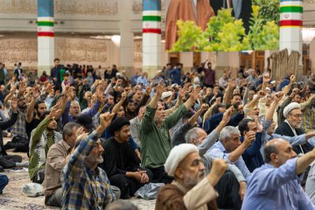 تصاویر/ مراسم باشکوه بزرگداشت مجاهد کبیر شهید سید حسن نصرالله در حرم بانوی کرامت