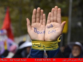حضور جانبازان و ایثارگران در راهپیمایی 13 آبان