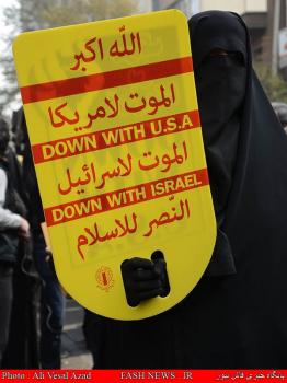 حضور جانبازان و ایثارگران در راهپیمایی 13 آبان