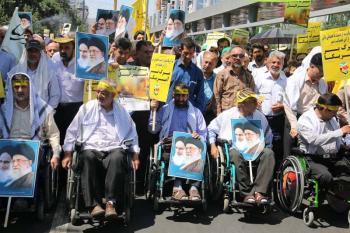حضور جانبازان مشهدی در راهپیمایی روز قدس/تصاویر